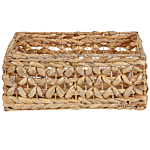 Set Of 3 Baskets Natural Water Hyacinth With Handles Woven Home Accessory For Shelves Beliani