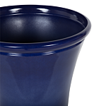 Plant Pot Planter Solid Navy Blue Fibre Clay High Gloss Outdoor Resistances 55 X 49 Cm All-weather Beliani