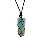 Laced Gemstone Flat Point Pendant - Amazonite