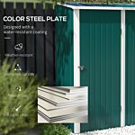 Outsunny Outdoor Storage Shed, Garden Metal Storage Shed W/ Single Door For Garden, Patio, Lawn, 5.3ft X 3.1ft, Green