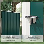 Outsunny Outdoor Storage Shed, Garden Metal Storage Shed W/ Single Door For Garden, Patio, Lawn, 5.3ft X 3.1ft, Green