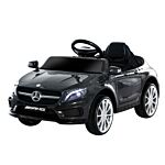 Homcom Compatible Kids Children Ride On Car Mercedes Benz Gla Licensed 6v Battery Rechargeable Headlight Music Remote Control High/low Speed Toy Black