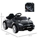 Homcom Compatible Kids Children Ride On Car Mercedes Benz Gla Licensed 6v Battery Rechargeable Headlight Music Remote Control High/low Speed Toy Black