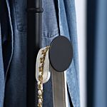 Homcom Coat Rack Free Standing Hall Tree With 8 Round Disc Hooks For Clothes, Hats,purses, Steel Entryway Coat Stand With Marble Base, Black