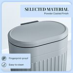 Homcom 20 Litre Pedal Bin, Fingerprint Proof Kitchen Bin With Soft-close Lid, Metal Rubbish Bin With Foot Pedal And Removable Inner Bucket, Grey