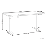 Electrically Adjustable Desk Grey Tabletop White Steel Frame 180 X 72 Cm Sit And Stand Round Feet Modern Design Beliani