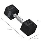 Homcom 2x4kg Rubber Dumbbell Sports Hex Weights Sets Home Gym Fitness Hexagonal Dumbbells Kit Weight Lifting Exercise