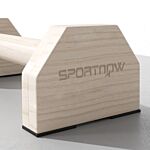 Sportnow Wooden Parallettes Bars Push Up Handles With Non-slip Base, Calisthenics Equipment For Home Gym Training