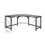 Homcom Corner Gaming Desk L-shape Computer Pc Workstation Home Office Three Worktop Writing Table 76x150cm Black