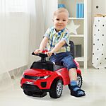 Homcom 3-in-1 Ride On Car Foot To Floor Slider Toddler W/ Horn Steering Wheel No Power Manual Under Seat Storage Safe Design Red