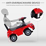 Homcom 3-in-1 Ride On Car Foot To Floor Slider Toddler W/ Horn Steering Wheel No Power Manual Under Seat Storage Safe Design Red