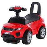 Homcom 3-in-1 Ride On Car Foot To Floor Slider Toddler W/ Horn Steering Wheel No Power Manual Under Seat Storage Safe Design Red