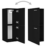 Vidaxl Bathroom Furniture Set Black Engineered Wood