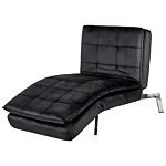 Chaise Lounge Black Velvet Tufted Adjustable Back And Legs Modern Glam Beliani