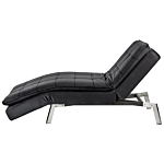 Chaise Lounge Black Velvet Tufted Adjustable Back And Legs Modern Glam Beliani