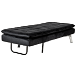 Chaise Lounge Black Velvet Tufted Adjustable Back And Legs Modern Glam Beliani