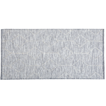 Rug Grey With Beige Wool And Cotton 80 X 150 Cm Geometric Pattern Hand Woven Flatweave Beliani