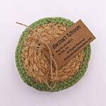 Natural Coaster - Jute & Cotton 10cm (set Of 4) - Olive Boarder