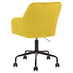 Office Swivel Chair Yellow Velvet Height Adjustable Full Swivel Button Tufted Backrest Beliani