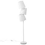 Floor Lamp White Fabric And Metal 164 Cm 3-light Adjustable Modern Beliani