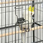 Pawhut Large Bird Cage Budgie Cage For Finch Canaries Parakeet With Rolling Stand, Slide-out Tray, Storage Shelf, Food Containers, Dark Grey