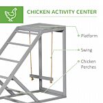 Pawhut Walk In Chicken Run With Chicken Activity Shelf And Cover, 2.8 X 5.7 X 2m