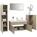 Vidaxl Bathroom Furniture Set Sonoma Oak Engineered Wood