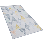 Area Rug Carpet Multicolour Polyester Fabric Geometric Distressed Pattern Rectangular 80 X 150 Cm Beliani