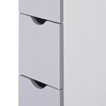 Homcom Slimline Bathroom Storage Free-standing Bathroom Cabinet Unit Tall Shelf Toilet Tissue Cupboard W/drawers - Grey And White