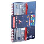 Ring Bound Notepad & Pencil Case 6 Piece Stationery Set - Game Over