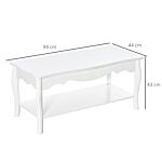 Homcom Coffee Tea Table End Table Modern Living Room Wooden Furniture 2 Layer Design W/storage Shelf 94l X 44w X 42h (cm)