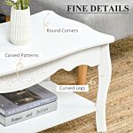 Homcom Coffee Tea Table End Table Modern Living Room Wooden Furniture 2 Layer Design W/storage Shelf 94l X 44w X 42h (cm)