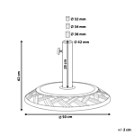 Parasol Base Brown Concrete 23 Kg Round Outdoor Umbrella Stand All Weather 3 Pole Adapters Beliani