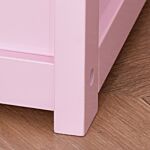 Homcom 2-in-1 Wooden Toy Box Kids Seat Bench Storage Chest Cabinet Organizer With Safety Pneumatic Rod 60 X 30 X 50cm Pink