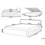 Platform Bed Frame Black Faux Leather Upholstered Ottoman Storage 5ft3 Eu King Size Sleigh Design Beliani