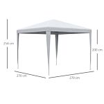 Outsunny 2.7m X 2.7m Garden Gazebo Marquee Party Tent Wedding Canopy Outdoor, White