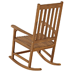 Rocking Chair Light Wood Acacia 66 X 77 X 110 Cm Indoor Outdoor Patio Balcony Rustic Beliani