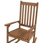 Rocking Chair Light Wood Acacia 66 X 77 X 110 Cm Indoor Outdoor Patio Balcony Rustic Beliani