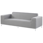 Garden Sofa Light Grey Fabric Upholstery White Aluminium Legs Indoor Outdoor Furniture Weather Resistant Outdoor Beliani