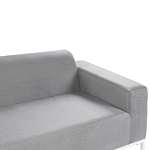 Garden Sofa Light Grey Fabric Upholstery White Aluminium Legs Indoor Outdoor Furniture Weather Resistant Outdoor Beliani