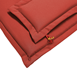 Outdoor Chair Replacement Cushions Set Red Fabric Uv Resistant Thickly Padded 8 Pillows Beliani