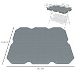 Outsunny Garden Swing Canopy Replacement 2 Seater Cover, Uv50+ Sun Shade (canopy Only), Dark Grey