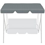 Outsunny Garden Swing Canopy Replacement 2 Seater Cover, Uv50+ Sun Shade (canopy Only), Dark Grey
