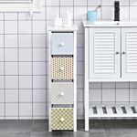 Homcom Chest Of Drawers, 4 Drawer Dresser, Storage Organizer Toilet Tissue Cabinet For Bedroom, Bathroom