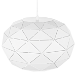 Pendant Lamp White Metal Elements Globe Shape 1-light Modern Beliani