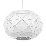 Pendant Lamp White Metal Elements Globe Shape 1-light Modern Beliani