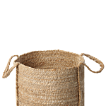 Set Of 3 Storage Baskets Jute Natural 30 Cm Laundry Bins Containers Boho Beliani