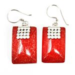 925 Silver Earrings - Square Mini Discs