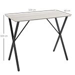 Homcom 120 Cm Rectangular Bar Table For 4 People, Modern Kitchen Table With Marble Effect Tabletop, Steel Legs, For Living Room, Home Bar, White