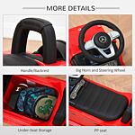 Homcom Aosom Compatible Baby Toddler Push Handle Sliding Car Mercedes-benz G350 Licensed W/big Steering Wheel Anti-overturning System Red